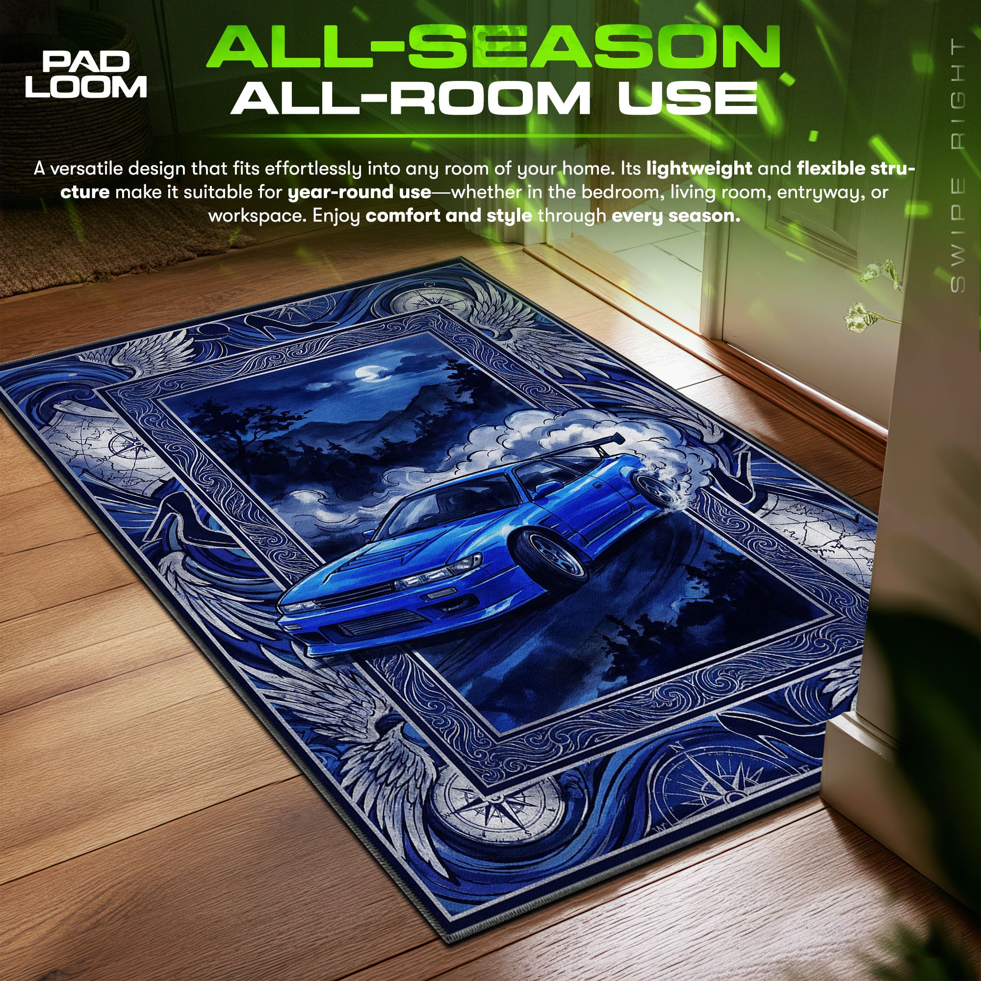 Impact Blue SilEighty Drift Rug - Initial D Chair Mat