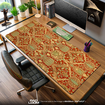 Imperial Bloom Mouse Pad, Ornamental Tapestry Gaming Desk Mat