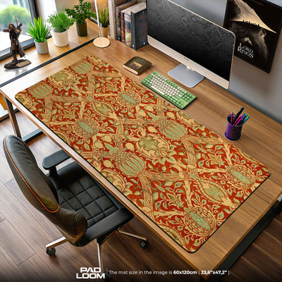 Imperial Bloom Mouse Pad, Ornamental Tapestry Gaming Desk Mat