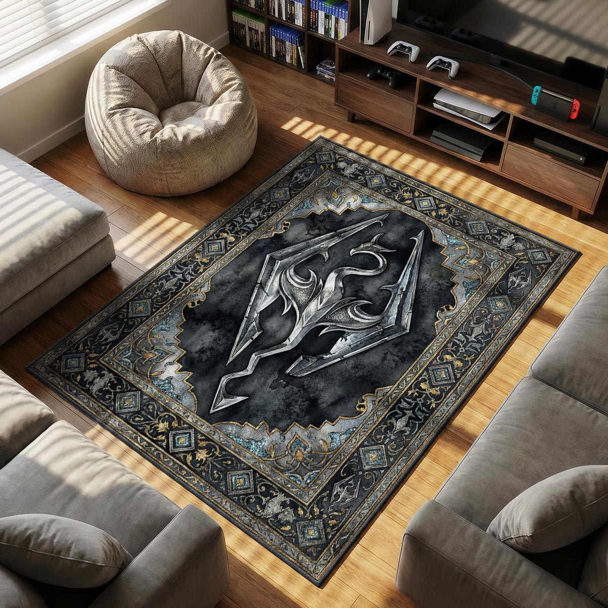 Imperial Dragon Crest Rug - Skyrim Chair Mat