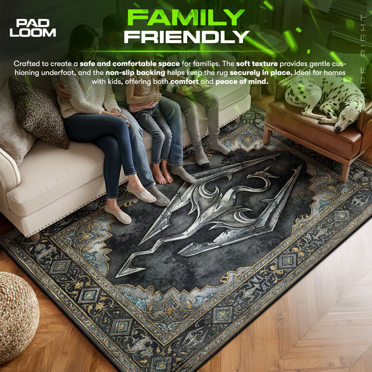 Imperial Dragon Crest Rug - Skyrim Chair Mat