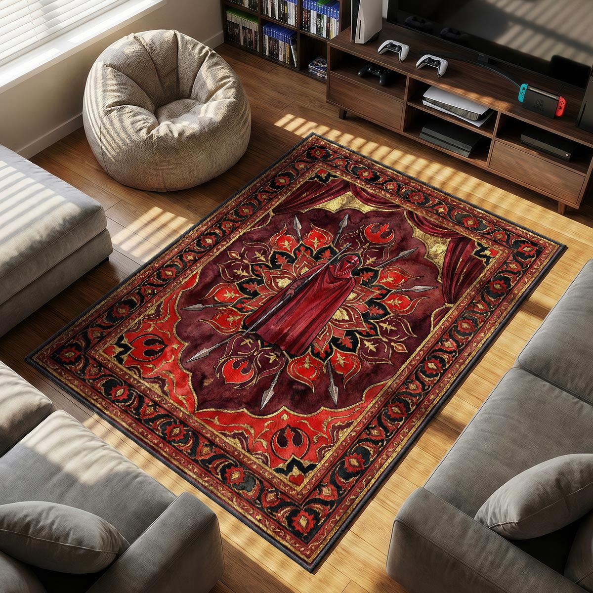 Imperial Royal themed area rug for home decor fans