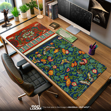 Imperial Tapestry Mouse Pad, Butterfly and Floral Gaming Desk Mat