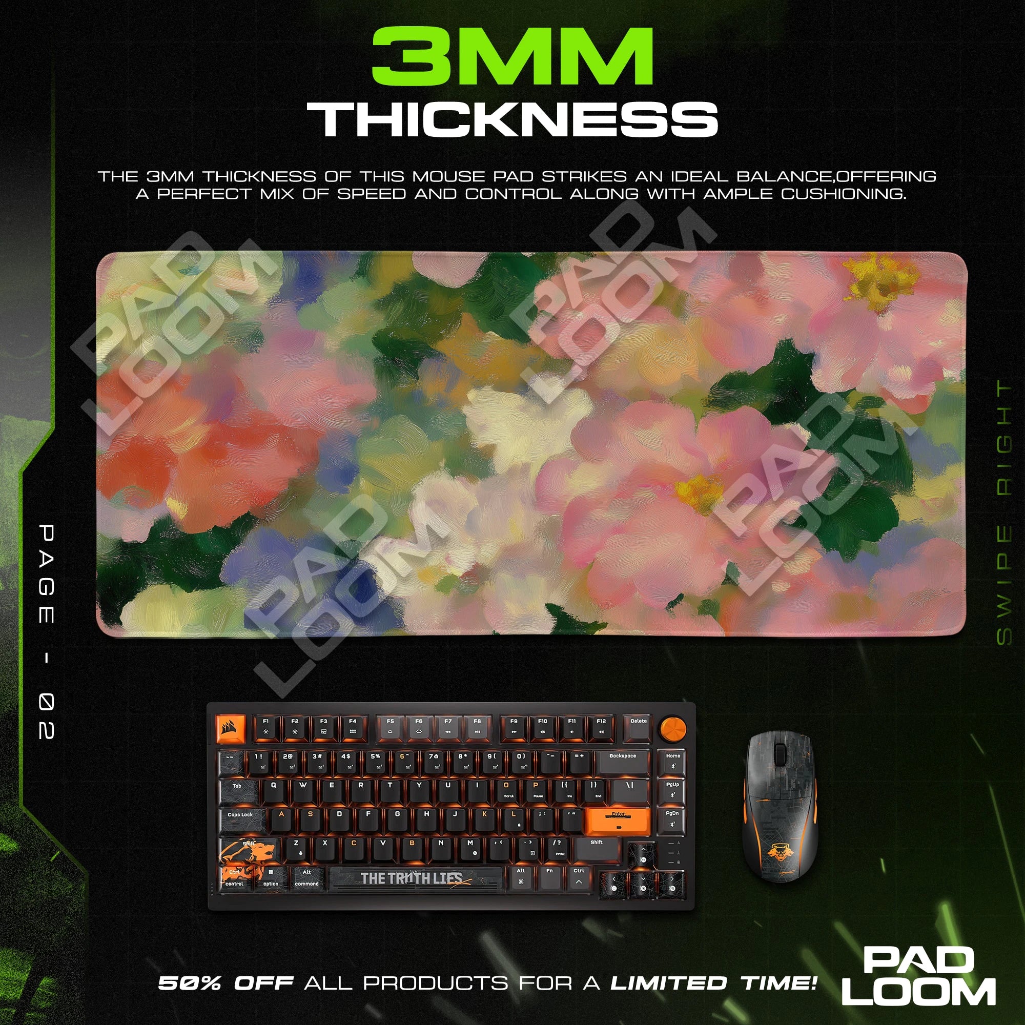 Impressionist Bloom Mouse Pad - Floral Desk Mat