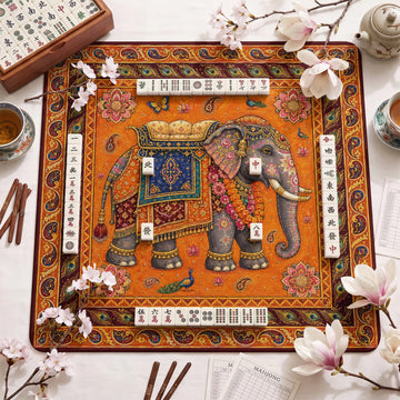 Indian Elephant Mahjong Mat – neoprene mah jongg table mat