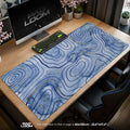 Indigo Topographic Flow Mouse Pad – gaming desk mat by Padloom
