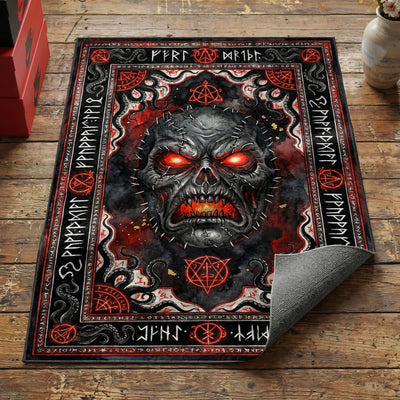 Infernal Skull Rug — Dark Horror Occult Area Rug
