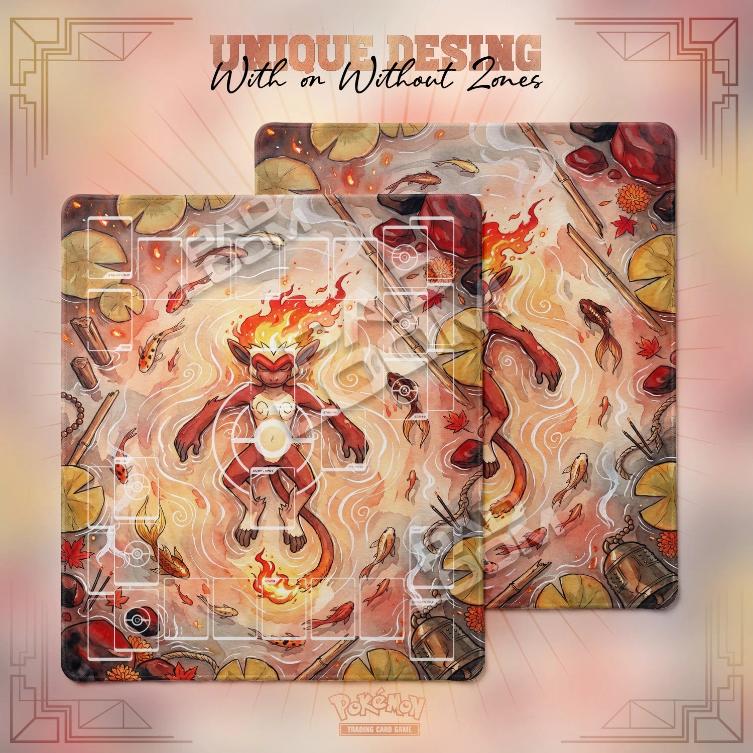 Infernape Blaze Playmat - 2 Player Pokemon TCG Mat