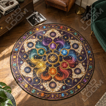 Infinity Stones Galaxie Marvel runder Teppich im Wohnraum - Marvel Stuhlmatte
