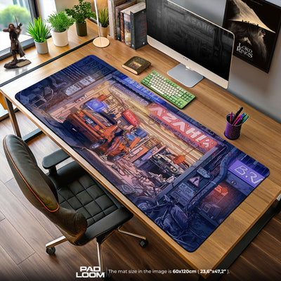 Initial D Garage Scene Mouse Pad, Anime Gaming Desk Mat