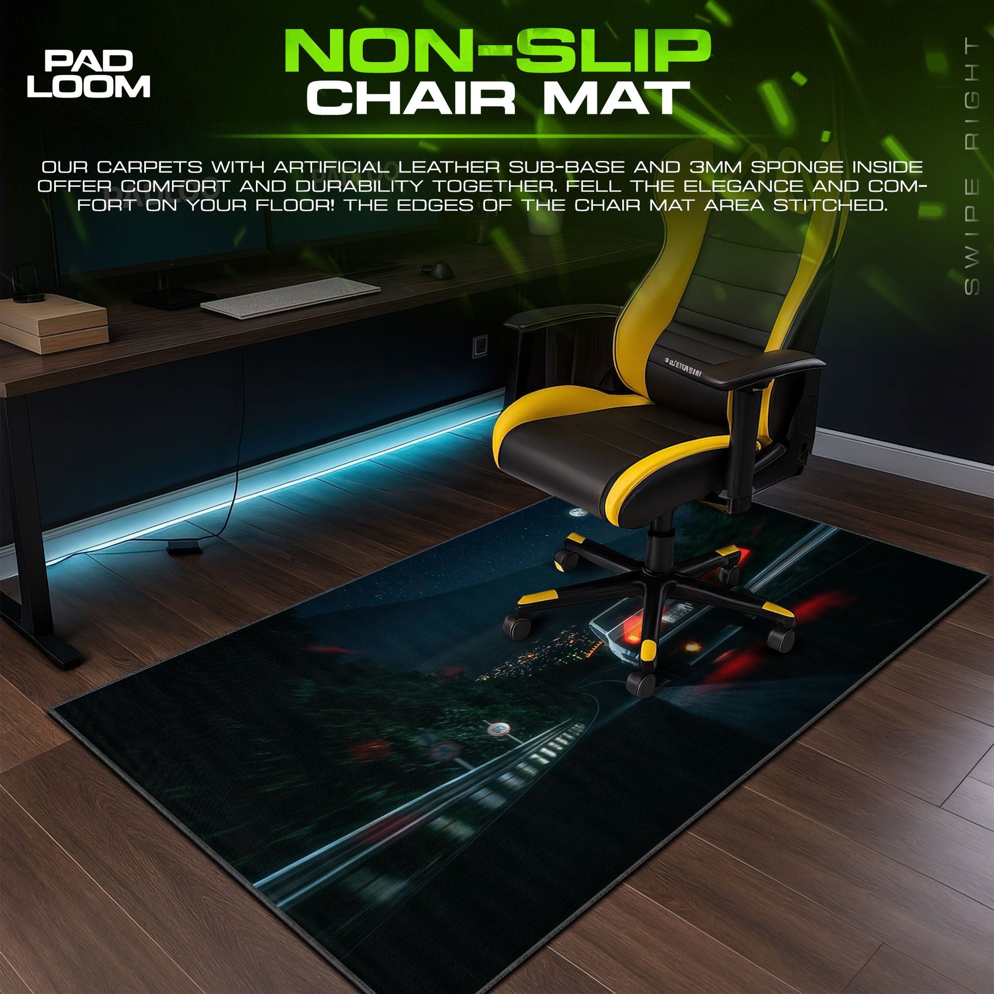 Initial D Mouse Pad - AE86 Night Run Gaming Desk Mat Padloom