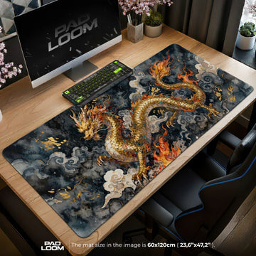 Ink Cloud Dragon Mouse Pad - Chinese Art Desk Mat
