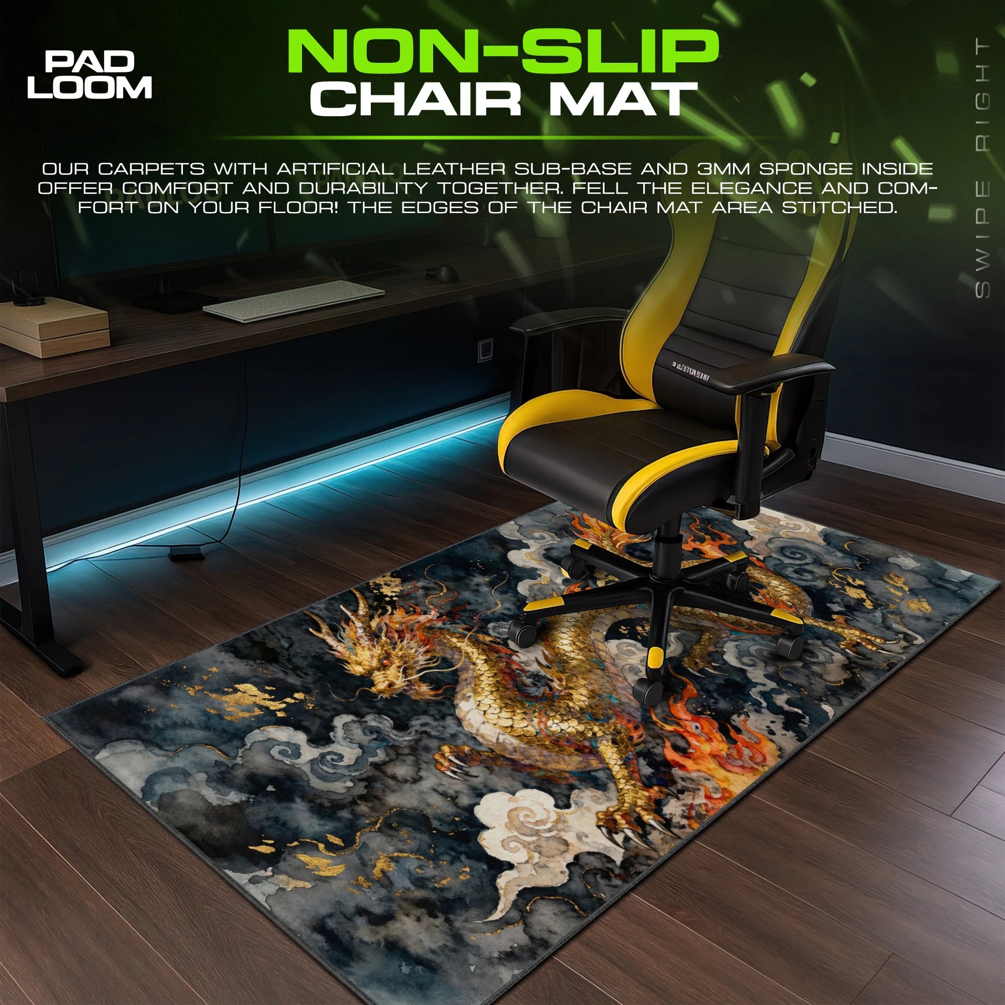 Ink Cloud Dragon Mouse Pad - Chinese Art Desk Mat