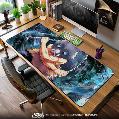 Inosuke Beast Breathing Mouse Pad, Demon Slayer Gaming Desk Mat
