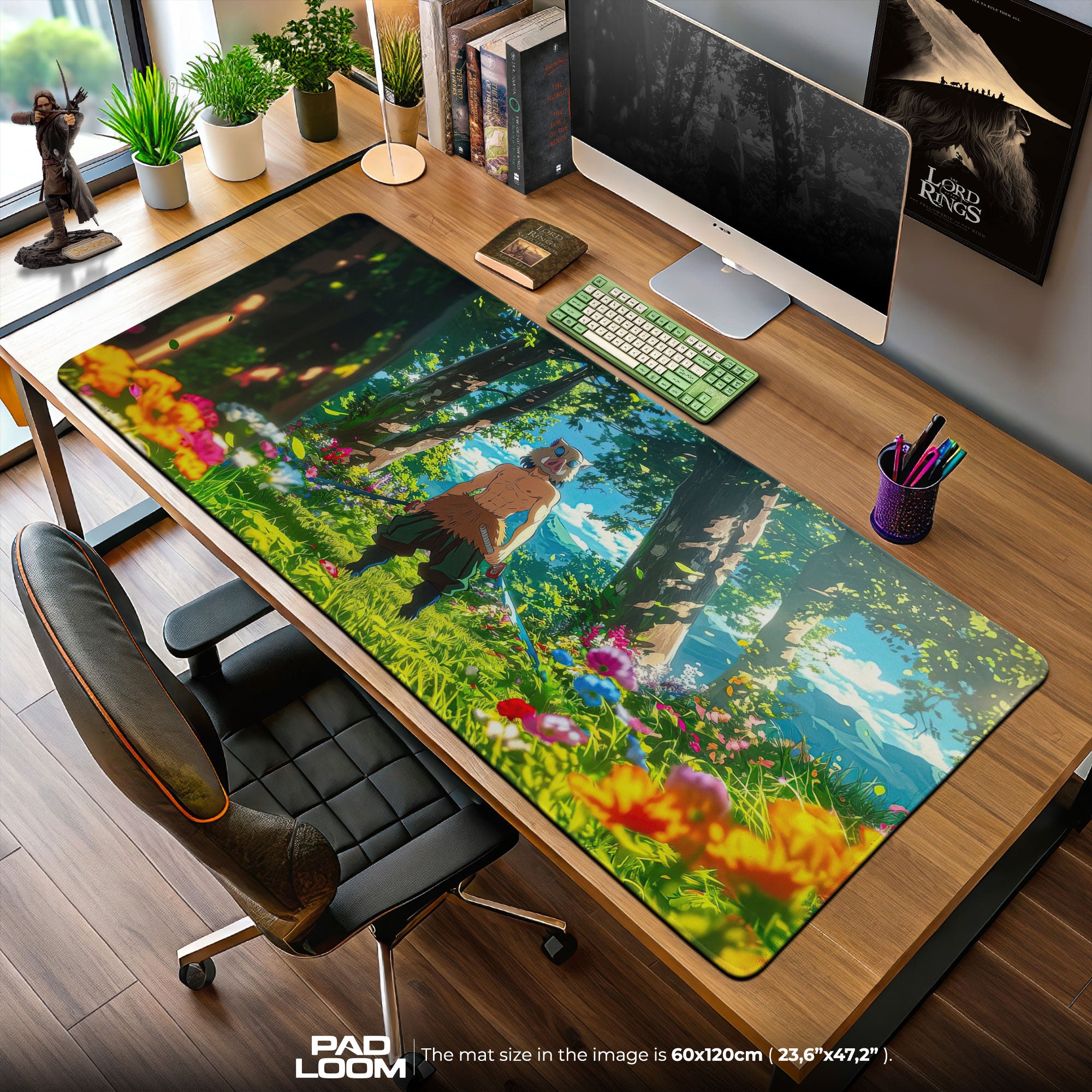 Inosuke Forest Standoff Mouse Pad, Demon Slayer Gaming Desk Mat