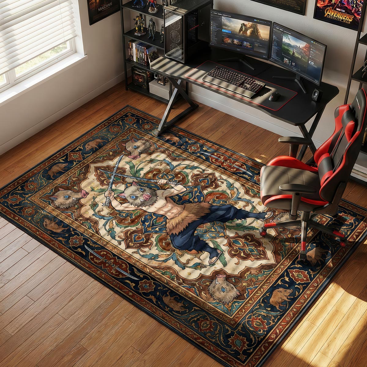 Inosuke Hashibira Beast Breathing Rug - Demon Slayer Chair Mat