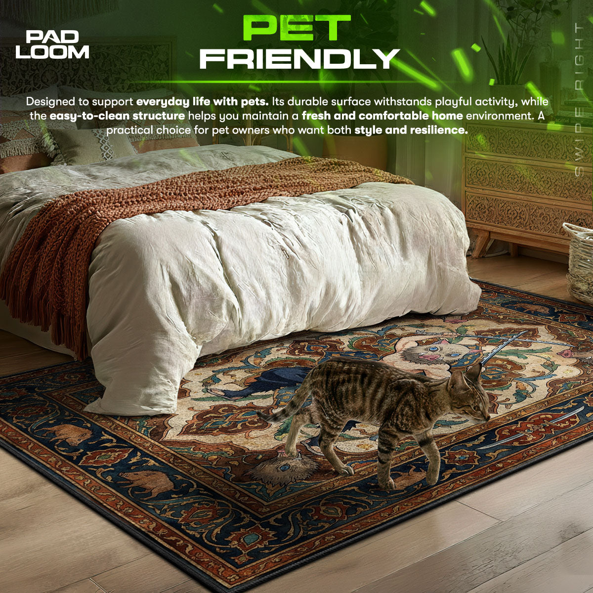 Inosuke Hashibira Beast Breathing Rug - Demon Slayer Chair Mat