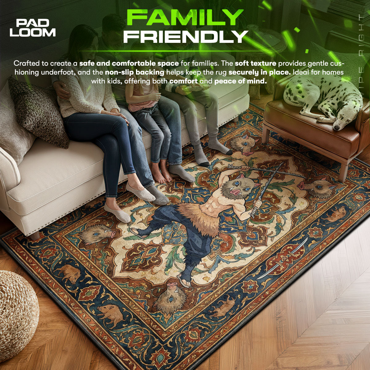 Inosuke Hashibira Beast Breathing Rug - Demon Slayer Chair Mat