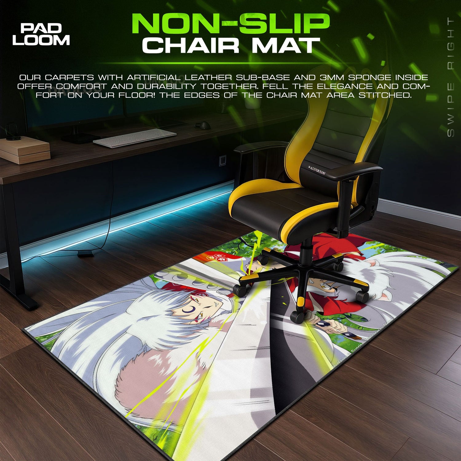 Inuyasha Brothers Duel Mouse Pad, Anime Desk Mat Padloom