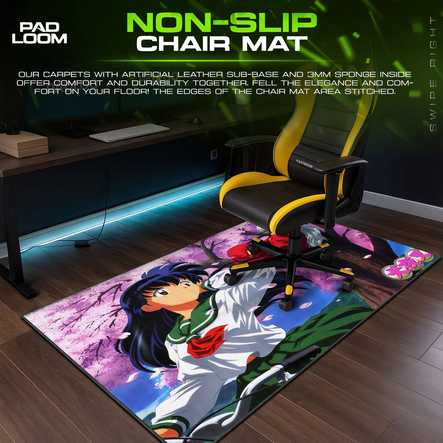 Inuyasha Cherry Blossom Mouse Pad, Anime Desk Mat Padloom