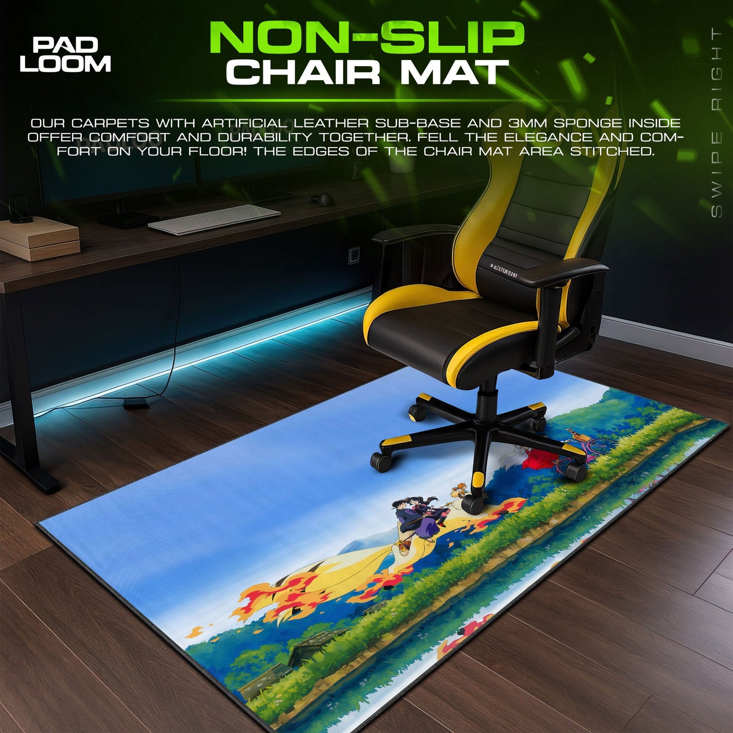 Inuyasha Countryside Journey Mouse Pad, Anime Desk Mat Padloom