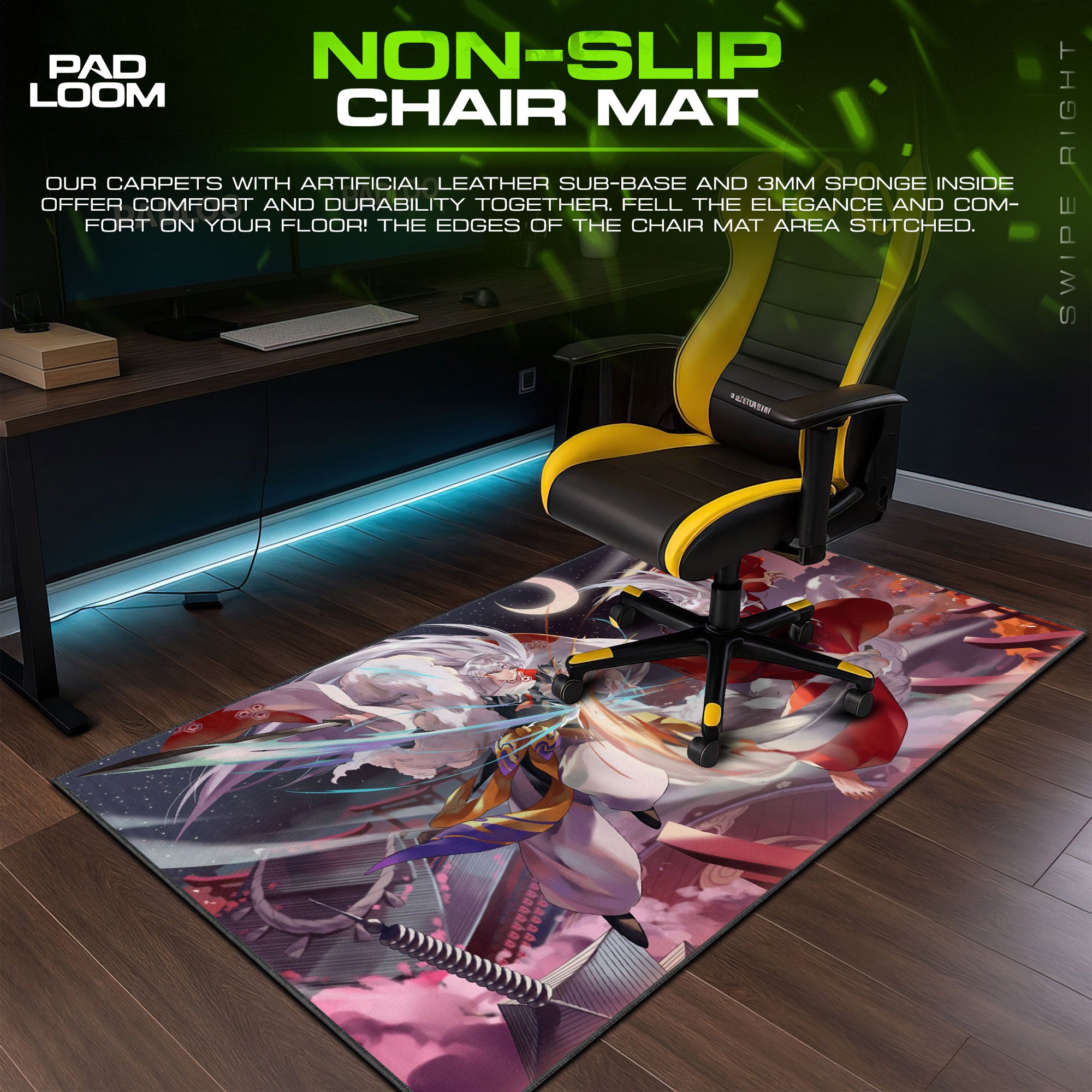Inuyasha Moonlit Duel Mouse Pad, Anime Desk Mat
