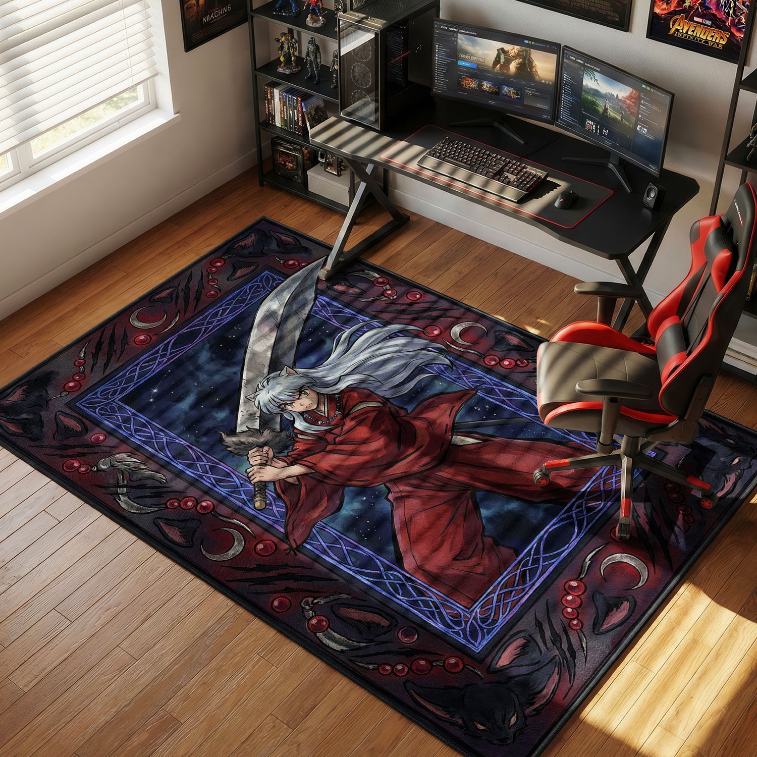 Inuyasha Tessaiga Legend Rug - Inuyasha Chair Mat