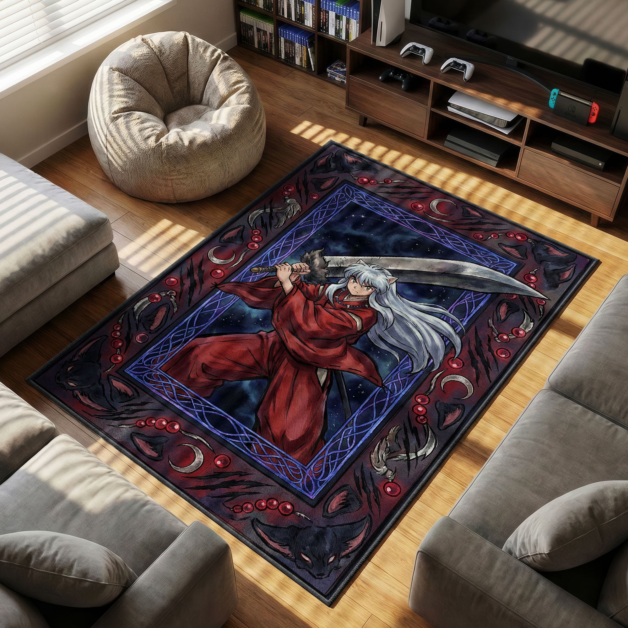 Inuyasha Tessaiga Legend Rug - Inuyasha Chair Mat