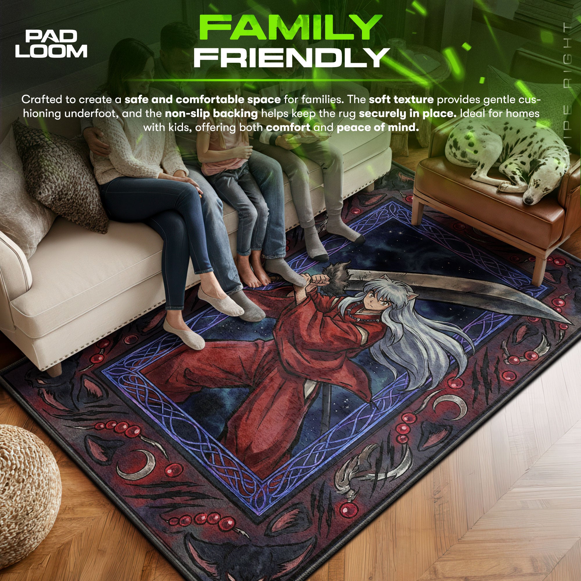 Inuyasha Tessaiga Legend Rug - Inuyasha Chair Mat