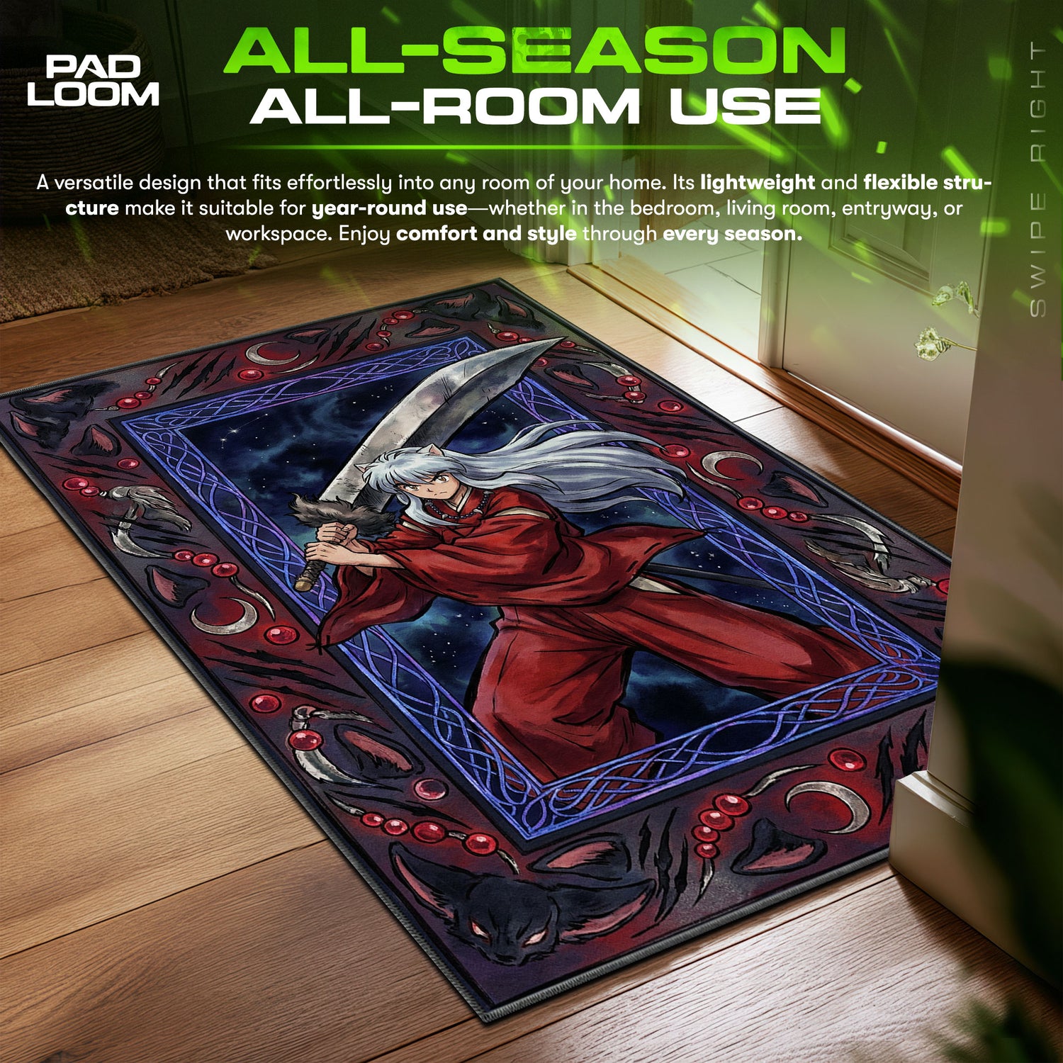 Inuyasha Tessaiga Legend Rug - Inuyasha Chair Mat