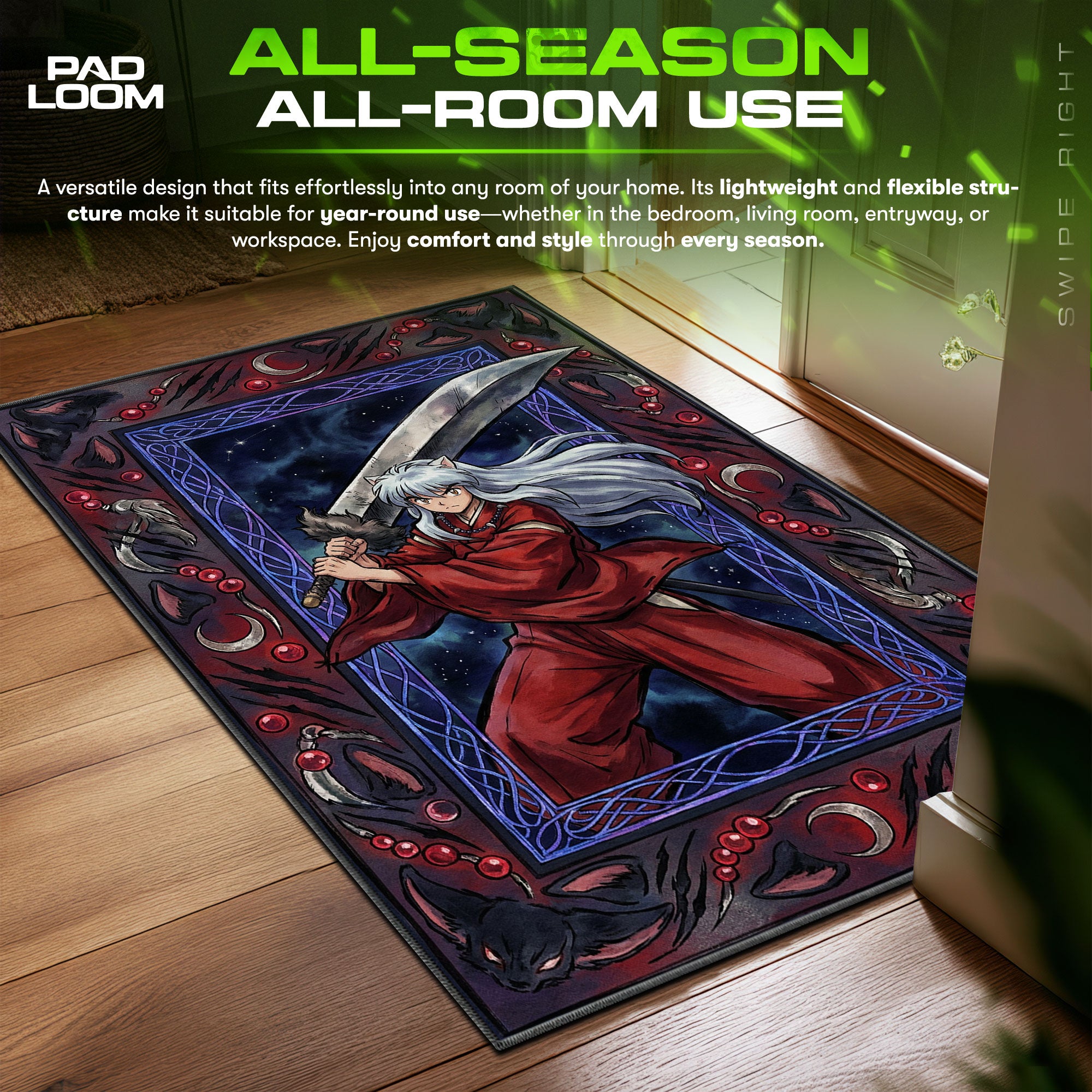 Inuyasha Tessaiga Legend Rug - Inuyasha Chair Mat