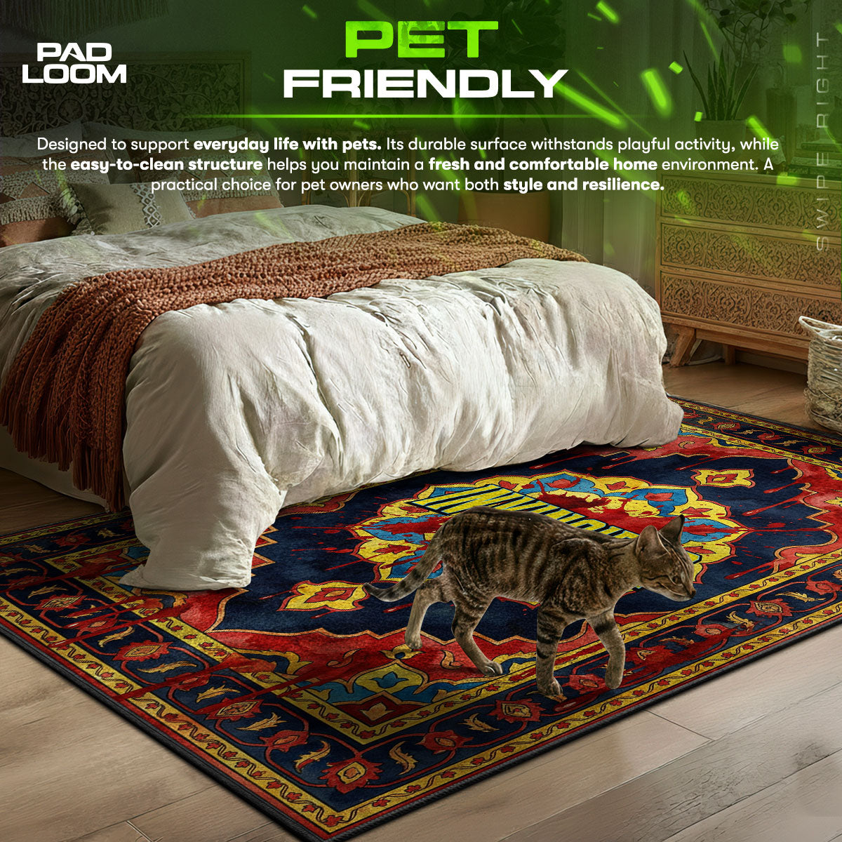 Detailed close-up of Invincible rug pattern