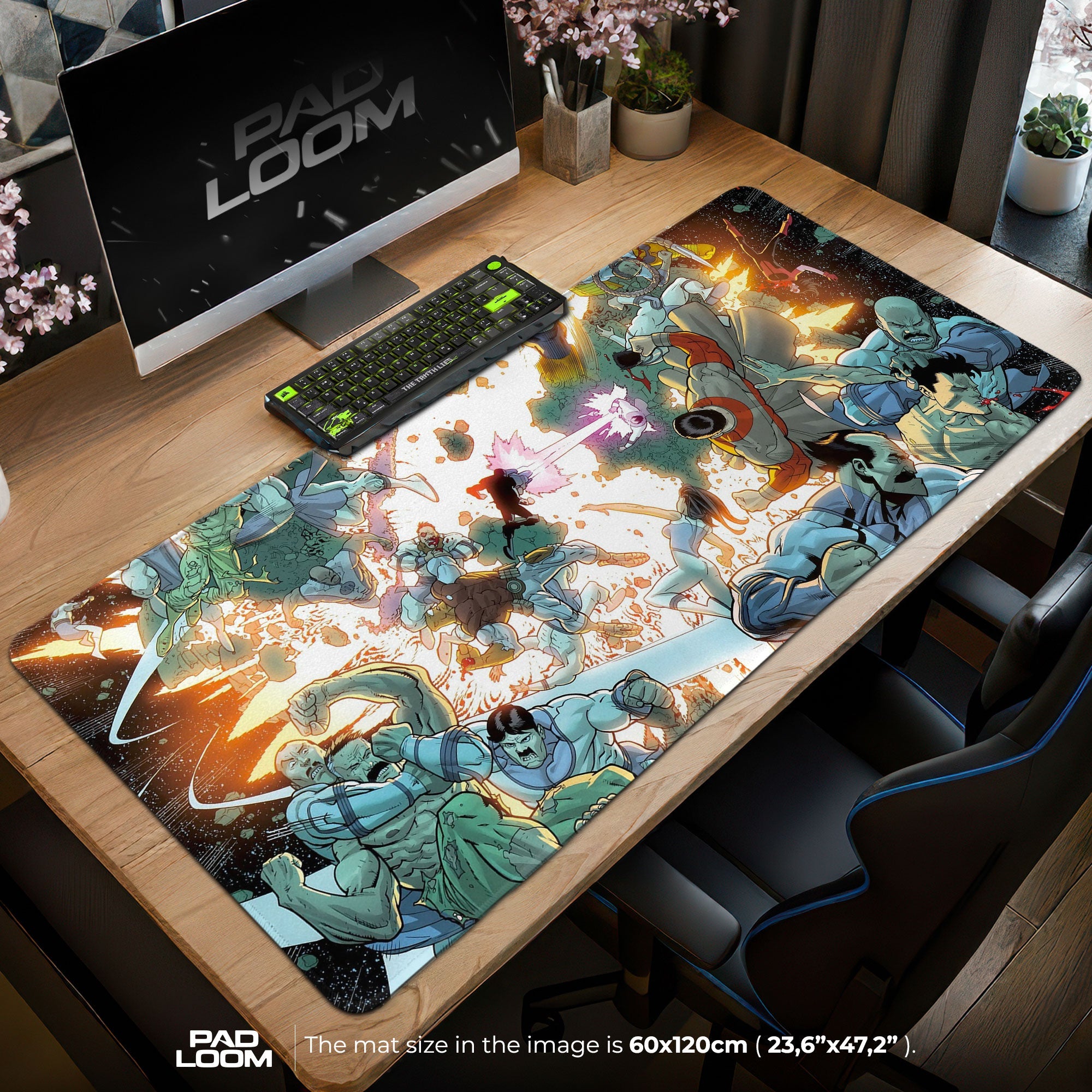 Invincible Mouse Pad - Battle of Titans Gaming Desk Mat Padloom