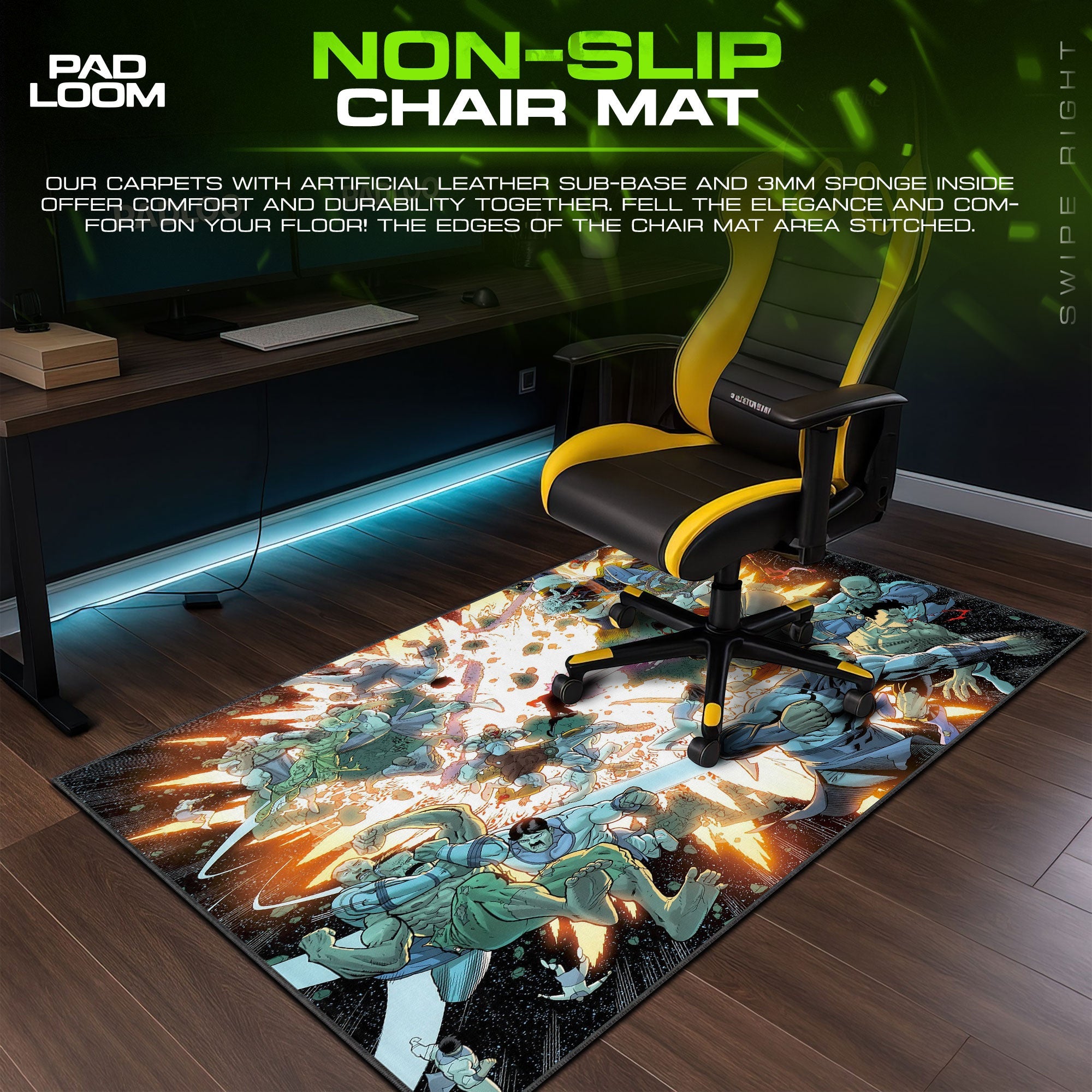 Invincible Mouse Pad - Battle of Titans Gaming Desk Mat Padloom