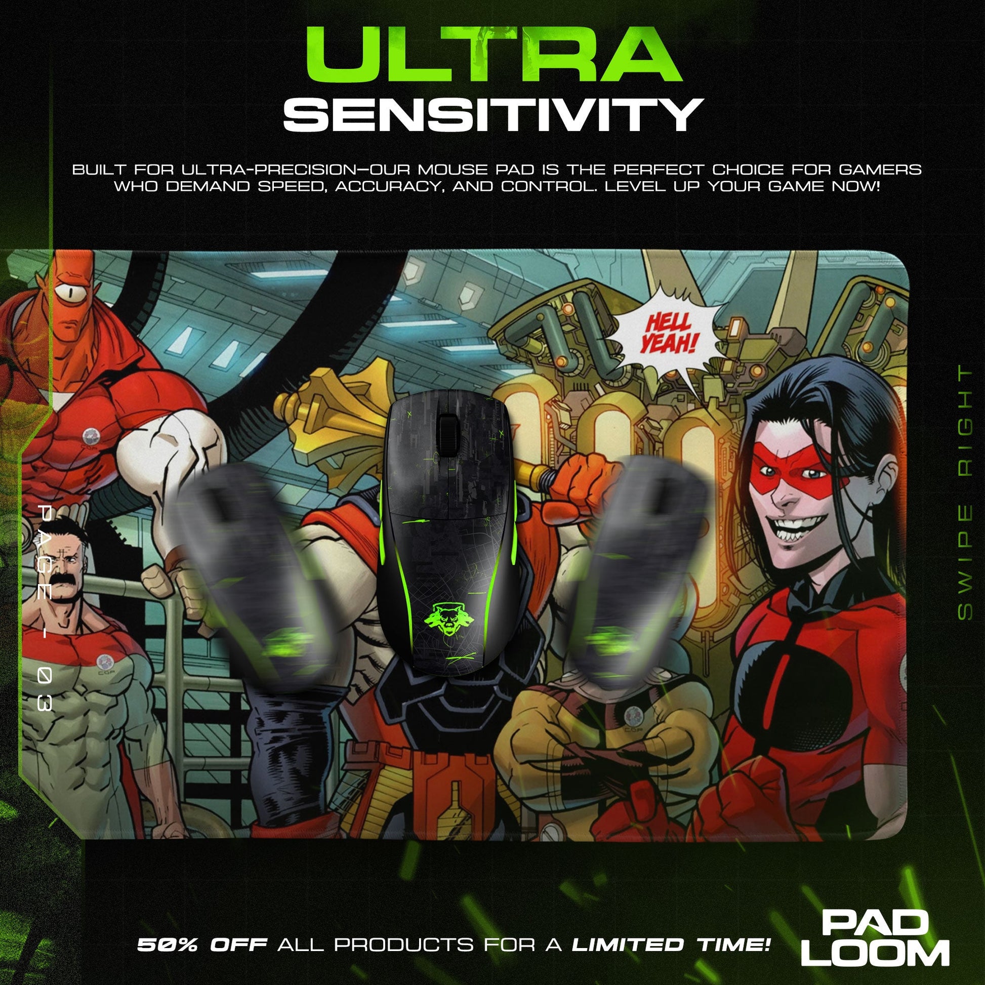 Invincible Mouse Pad - Guardians United Gaming Desk Mat Padloom
