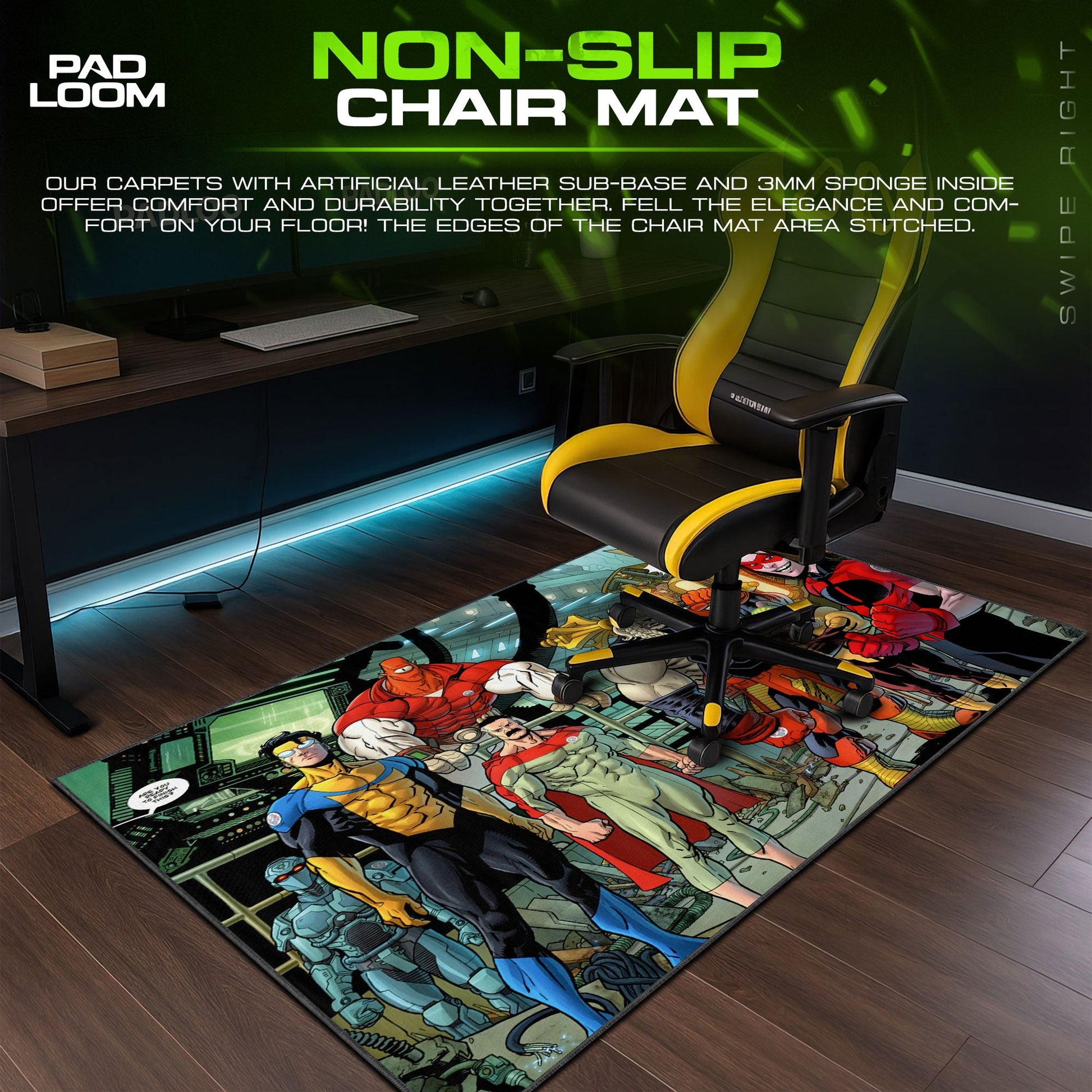 Invincible Mouse Pad - Guardians United Gaming Desk Mat Padloom