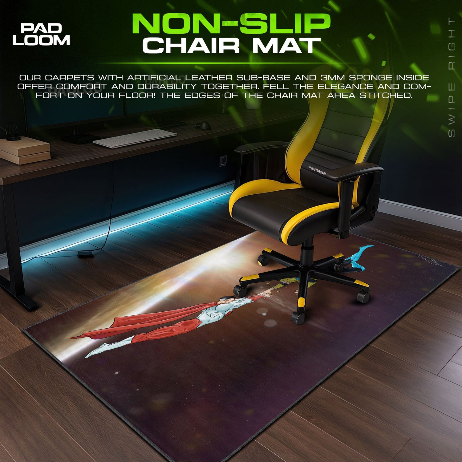 Invincible Mouse Pad, Omni-Man Showdown Gaming Desk Mat Padloom