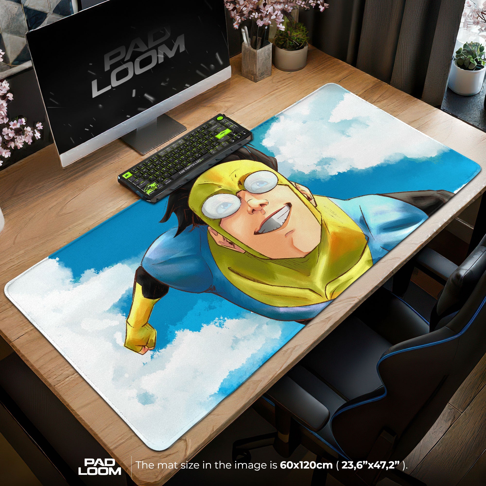 Invincible Mouse Pad - Skybound Hero Gaming Desk Mat Padloom