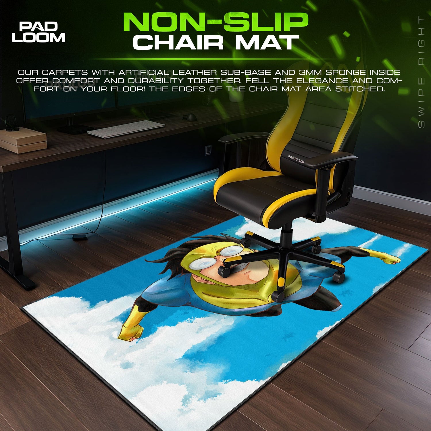 Invincible Mouse Pad - Skybound Hero Gaming Desk Mat Padloom