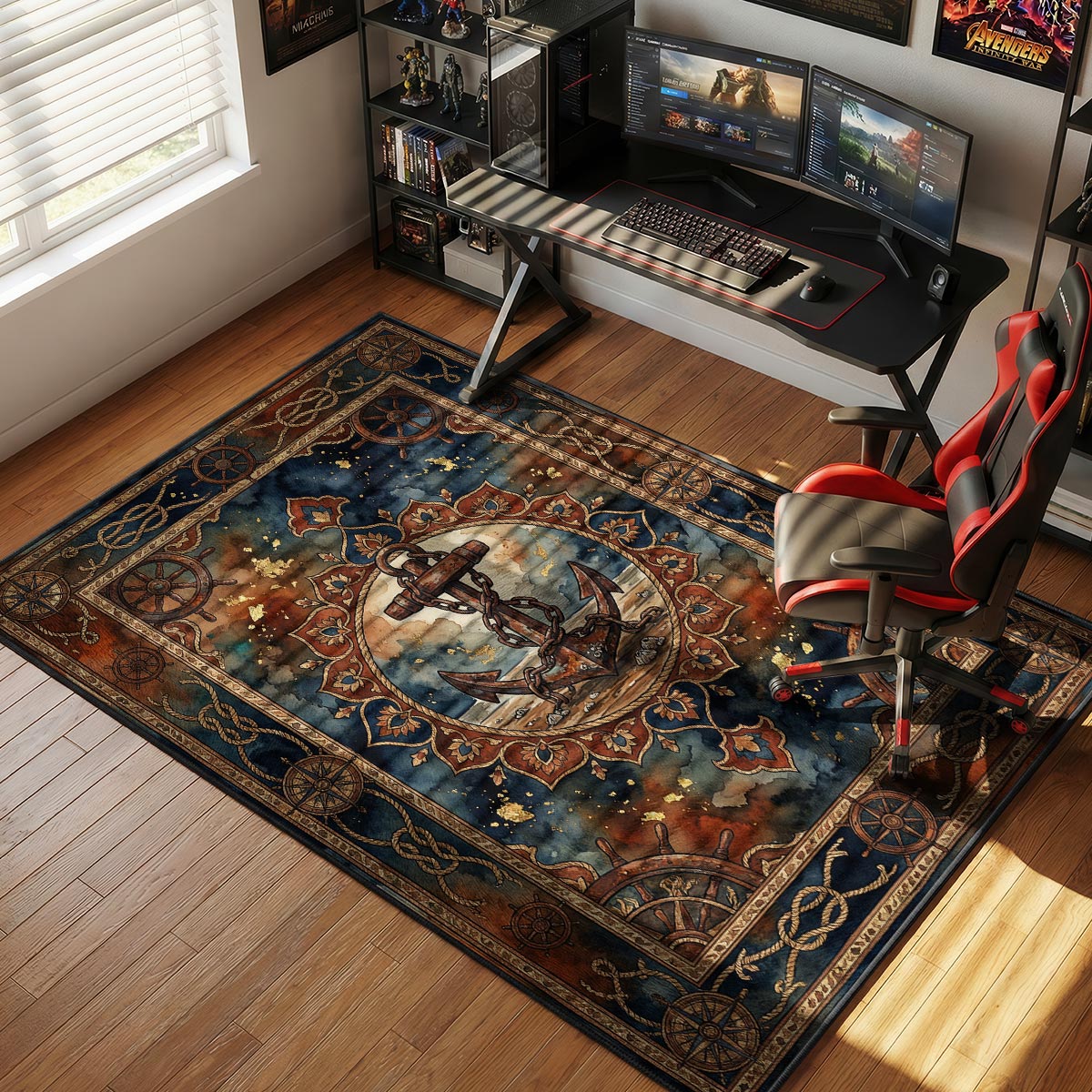 Iron Anchor Storm World Warships Chair rug — main product view