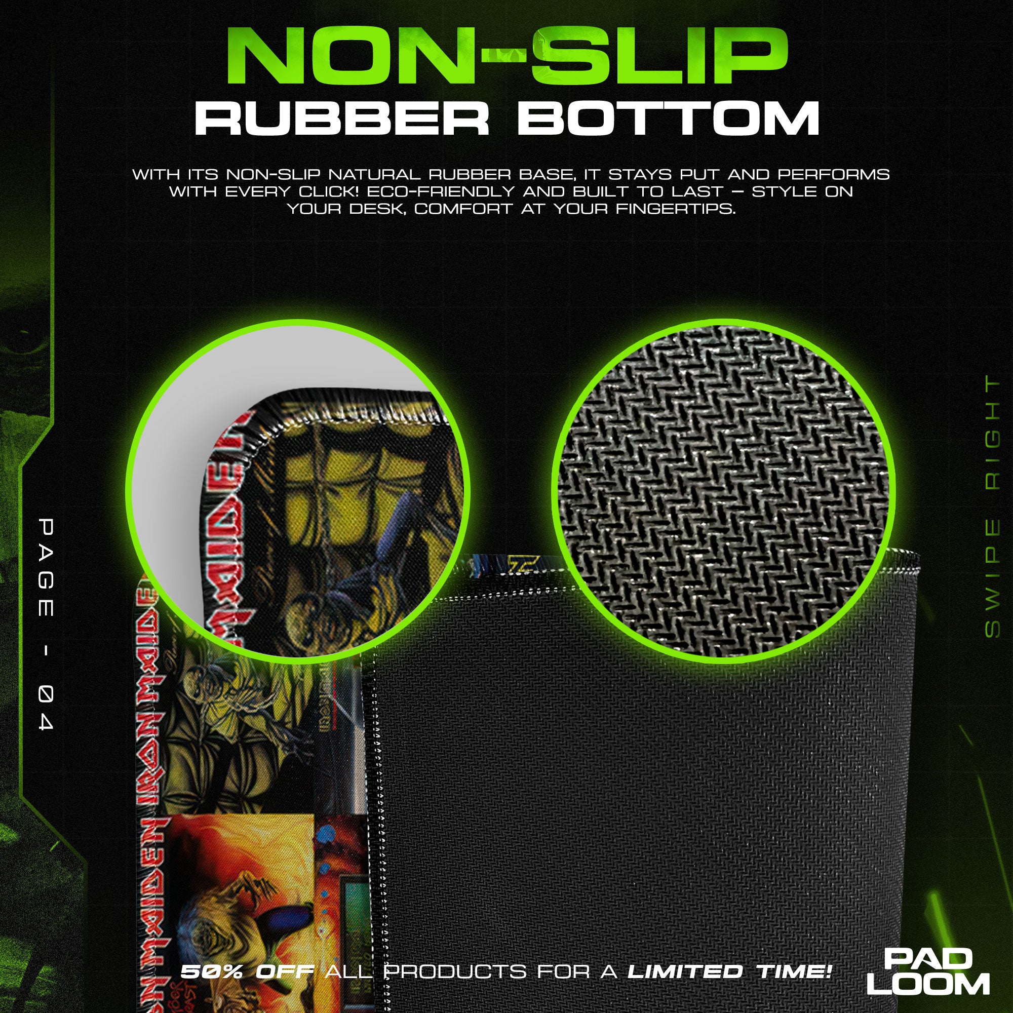 Iron Maiden Mouse Pad - Metal Album Art Desk Mat