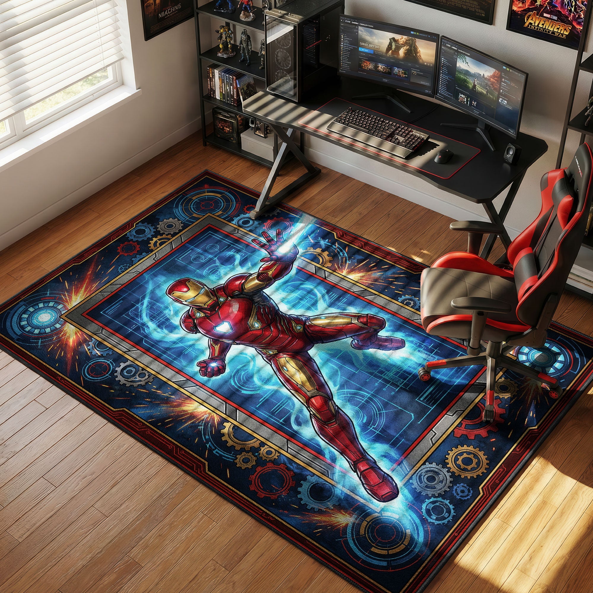 Iron Man Tech Surge Rug - Marvel Rivals Chair Mat
