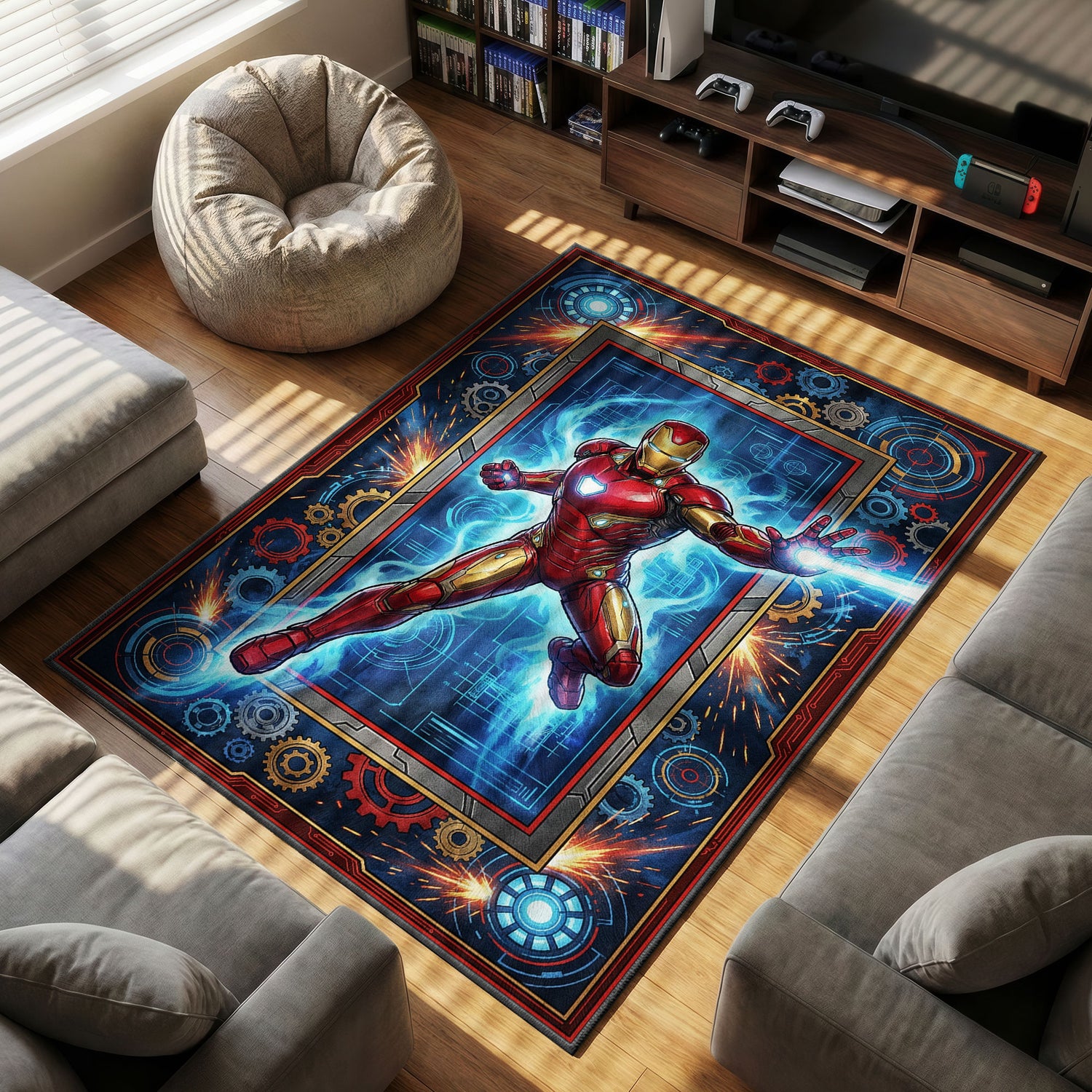 Iron Man Tech Surge Rug - Marvel Rivals Chair Mat
