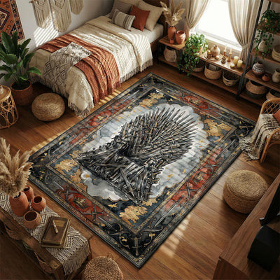 Iron Throne Westeros Map Rug - Game of Thrones Room Mat