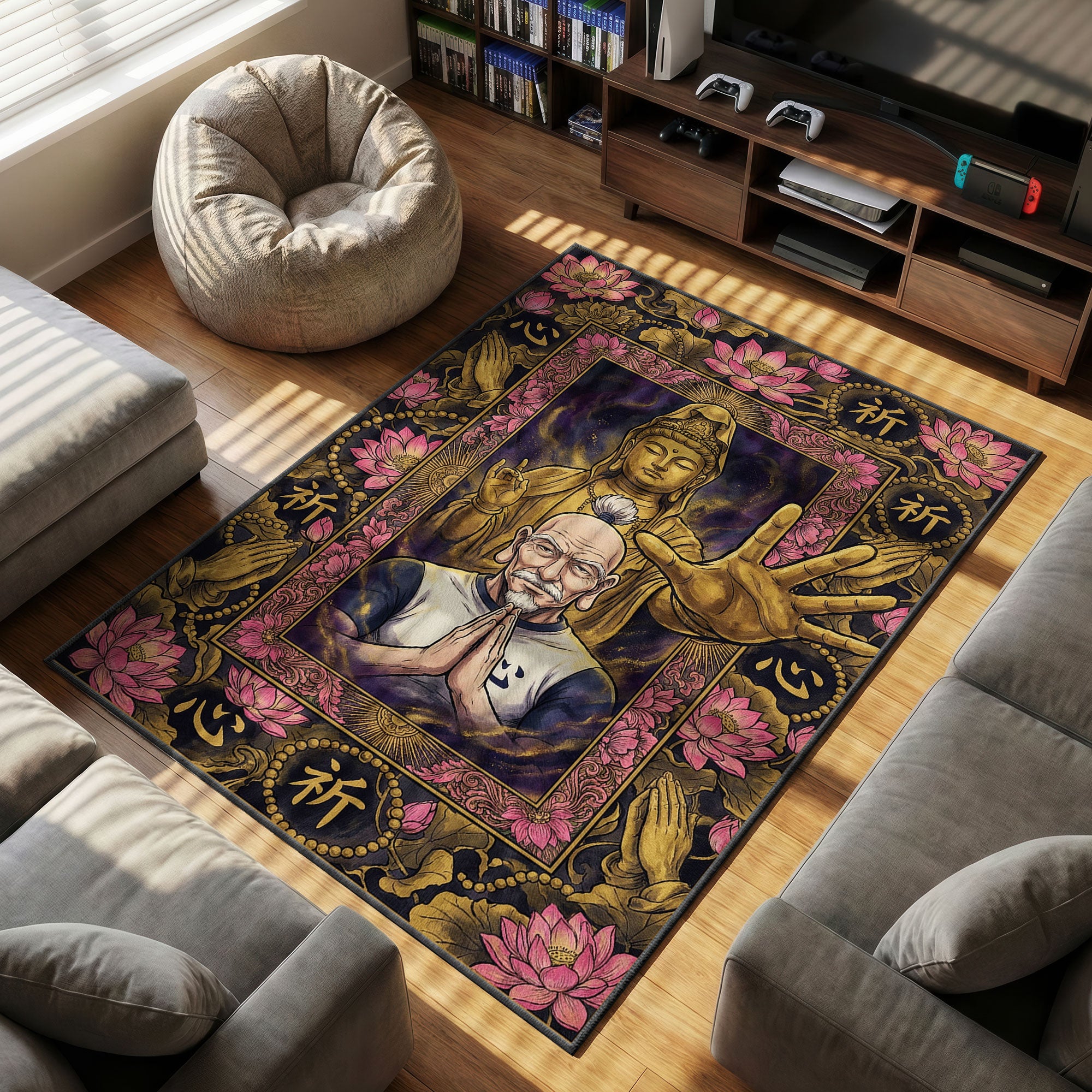 Isaac Netero 100-Type Guanyin Rug - Hunter x Hunter Chair Mat