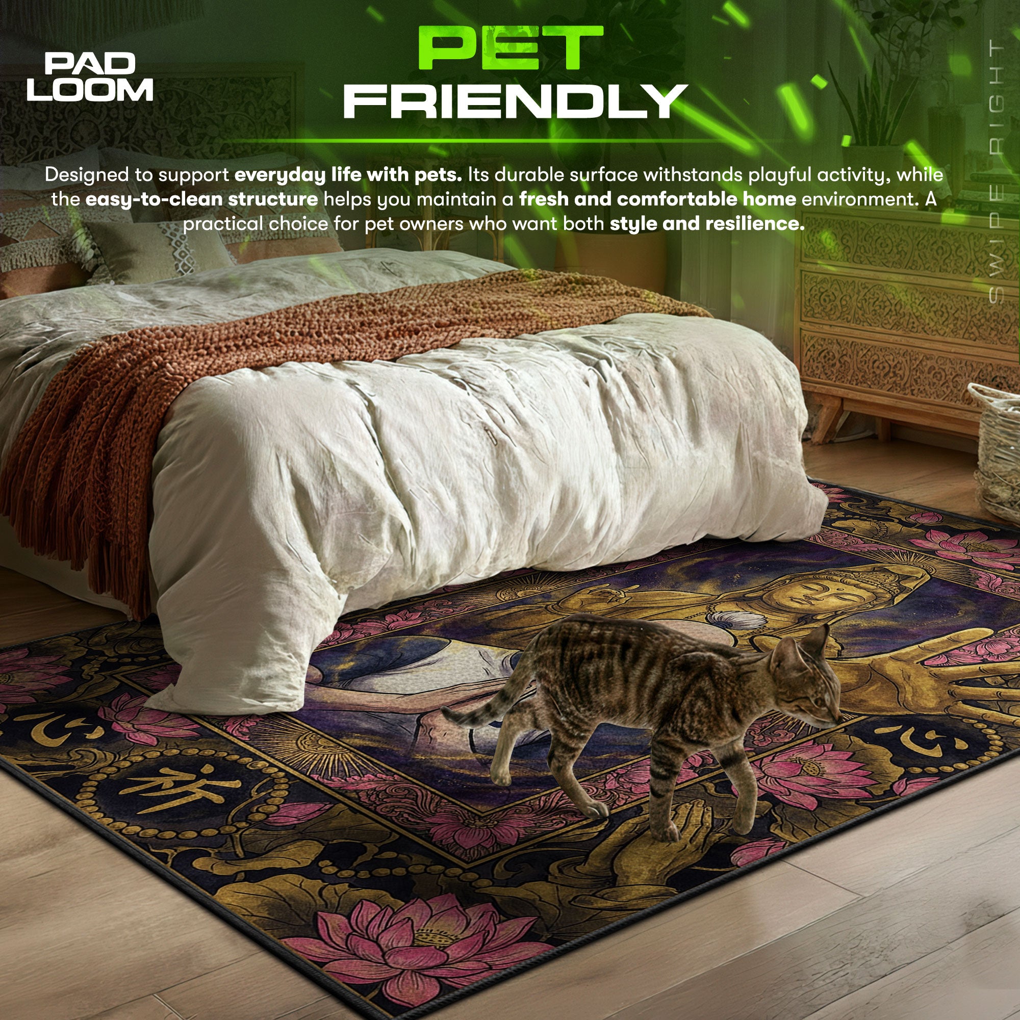 Isaac Netero 100-Type Guanyin Rug - Hunter x Hunter Chair Mat