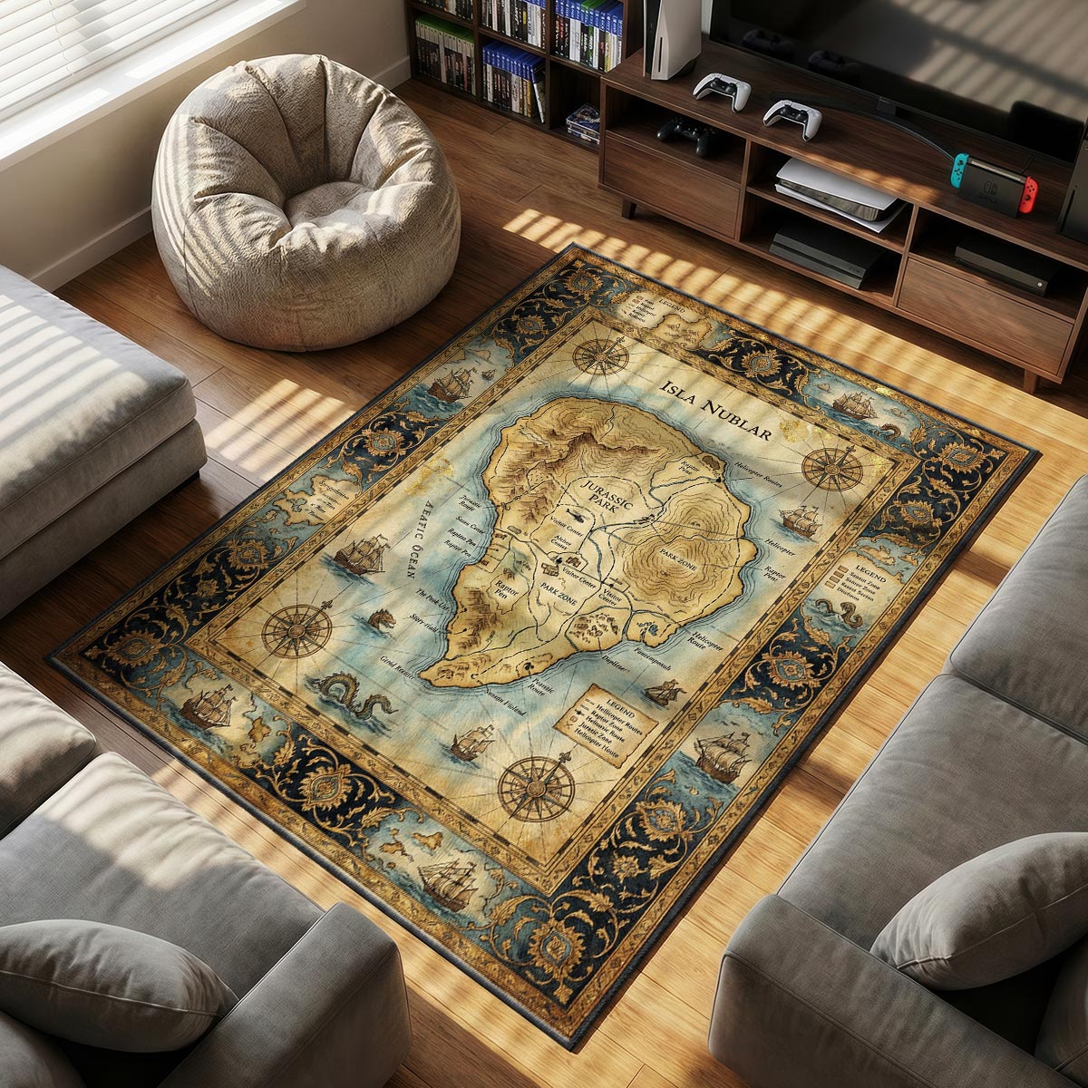 Isla Nublar themed area rug for Vintage fans