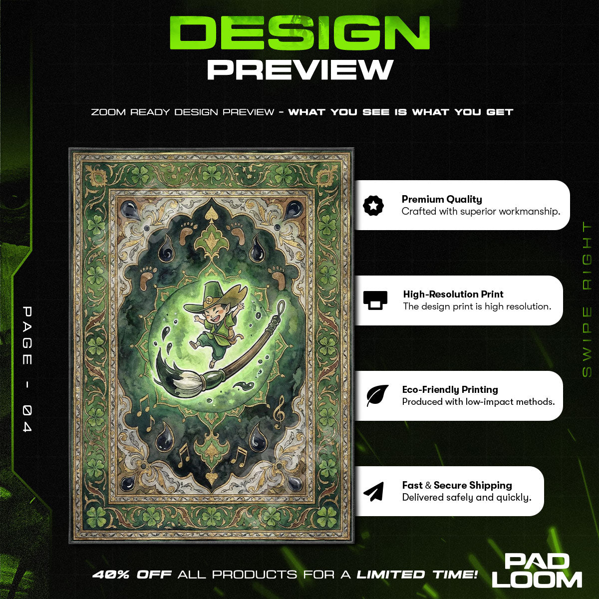 Issun Wandering Artist Rug - Okami Chair Mat