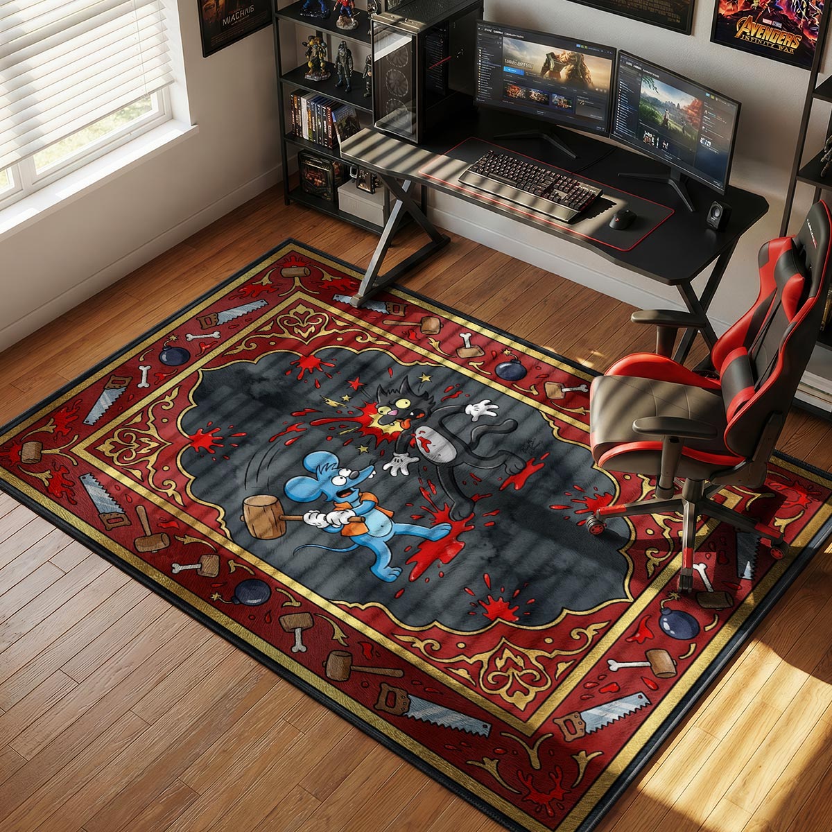 Itchy & Scratchy Mallet Simpsons Room rug — main product view