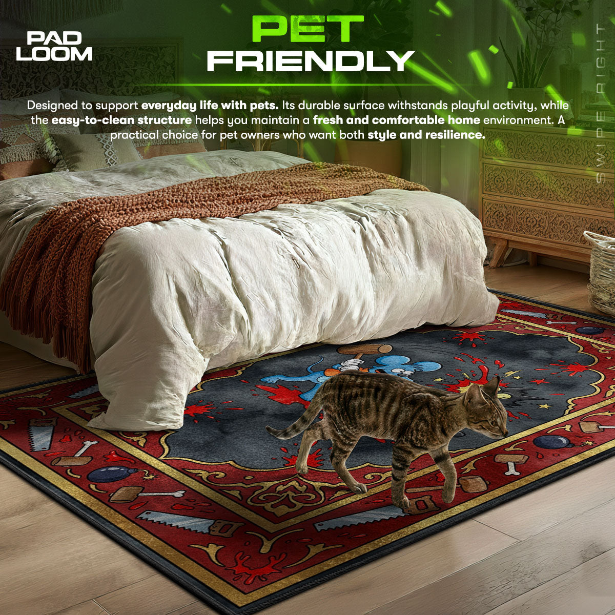 Detailed close-up of Itchy rug pattern